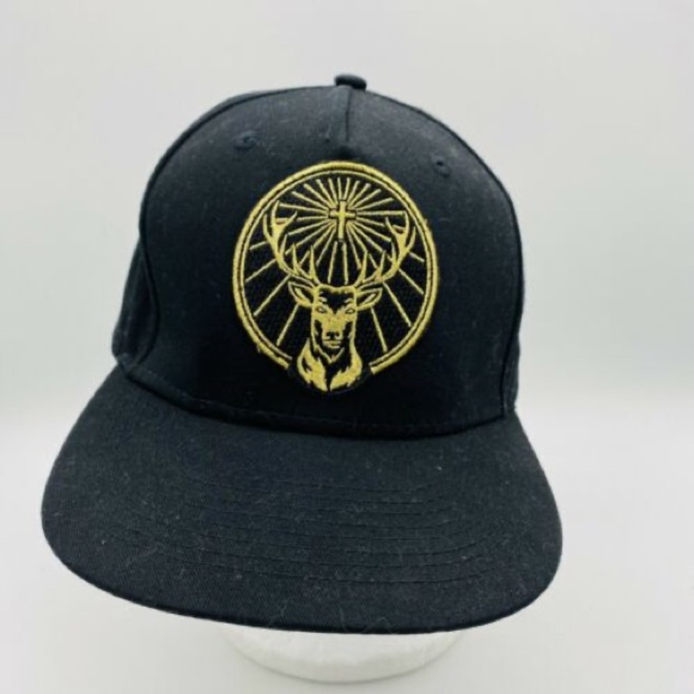 New, Jägermeister Gold Deer Logo Black Snapback Baseball Cap Hat